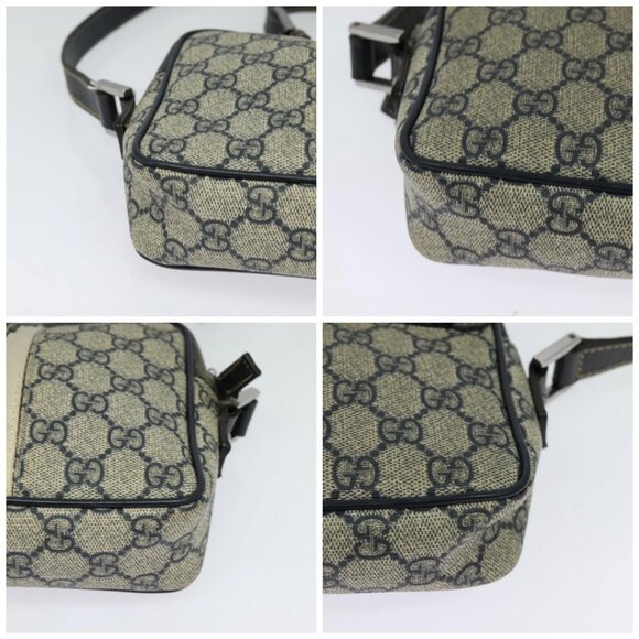 GUCCI GG Supreme Sherry Line Shoulder Bag PVC Navy Silver Red 162910 Auth ep9588 - Picture 16 of 16